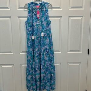 NEW WITH TAGS! Lilly Pulitzer Malone Maxi Dress Size XXL Strong Current Sea